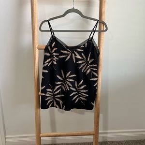 A New Day - black palm tank top - Size Medium